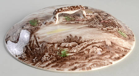 Olde English Countryside Brown Multicolor Lid for Round Vegetable