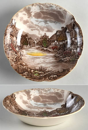 Olde English Countryside Brown Multicolor Coupe Soup Bowl