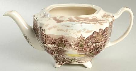 Olde English Countryside Brown Multicolor Teapot No Lid