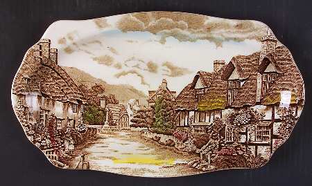 Olde English Countryside Brown Multicolor Large Sandwich Tray