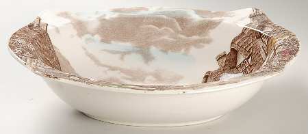 Olde English Countryside Brown Multicolor 9" Oval Vegetable Bowl
