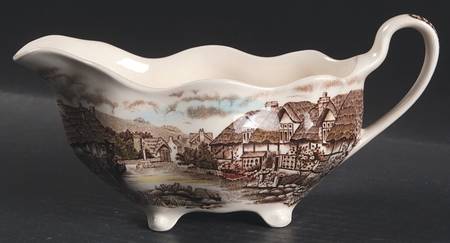 Olde English Countryside Brown Multicolor Gravy Boat