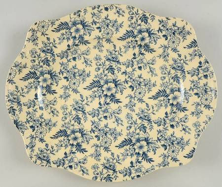 Old English Chintz Blue 12" Oval Serving Platter