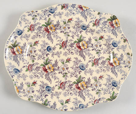 Old English Chintz Lavender Multicolor (Sovereign) 12" Oval Serving Platter