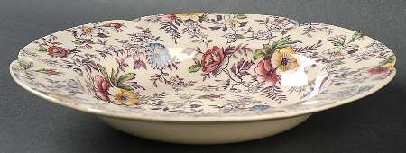 Old English Chintz Lavender Multicolor (Sovereign) Rim Soup Bowl