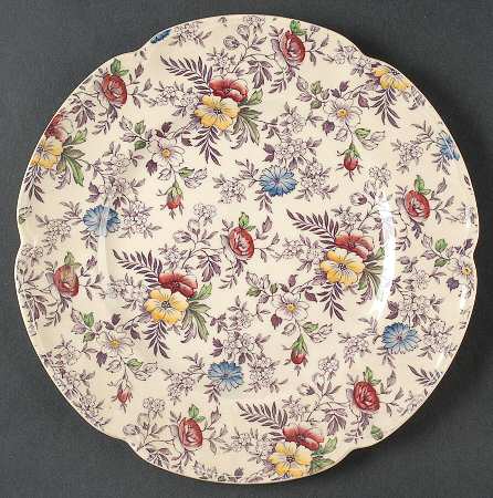 Old English Chintz Lavender Multicolor (Sovereign) Luncheon Plate