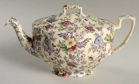 Old English Chintz Lavender Multicolor (Sovereign) Teapot & Lid