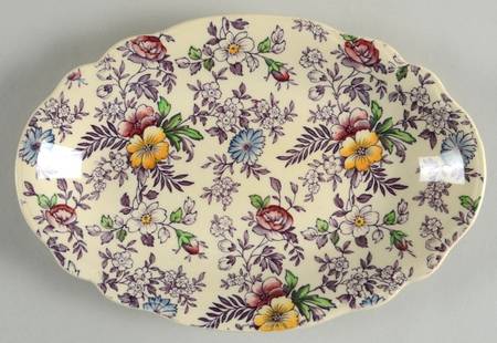 Old English Chintz Lavender Multicolor (Sovereign) Relish/Gravy Underplate