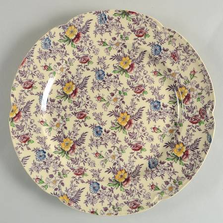 Old English Chintz Lavender Multicolor (Sovereign) 12" Chop Plate (Round Platter)