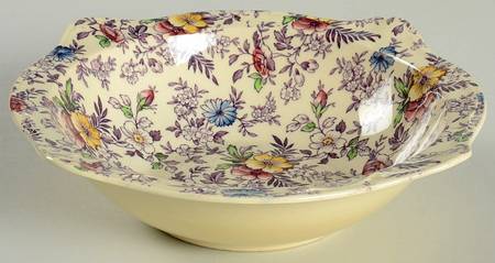 Old English Chintz Lavender Multicolor (Sovereign) 7" Round Vegetable Bowl