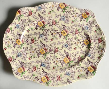 Old English Chintz Lavender Multicolor (Sovereign) 13" Oval Serving Platter