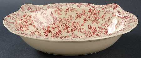 Old English Chintz Pink 9" Oval Vegetable Bowl