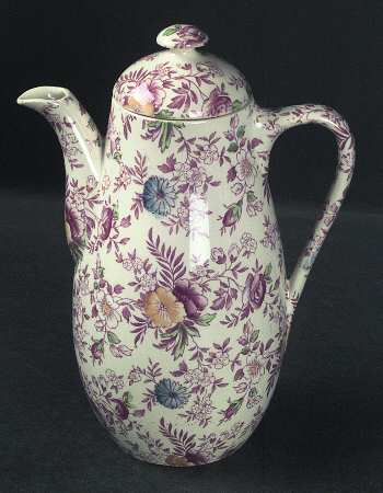 Old English Chintz Pink Multicolor Coffee Pot & Lid