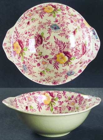 Old English Chintz Pink Multicolor Lugged Fruit/Dessert (Sauce) Bowl