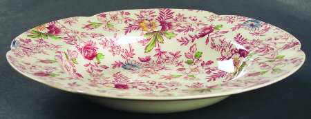 Old English Chintz Pink Multicolor Rim Soup Bowl