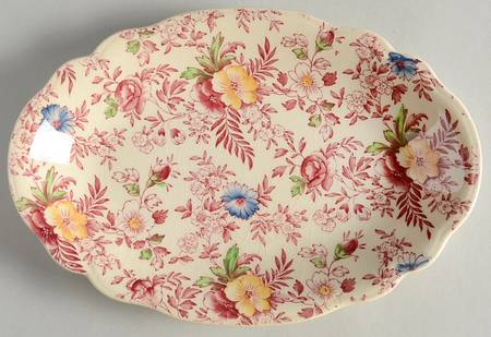Old English Chintz Pink Multicolor Relish/Gravy Underplate