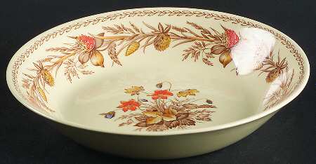Old English Clover Brown Multicolor Coupe Soup Bowl