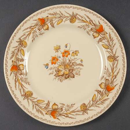 Old English Clover Brown Multicolor Salad Plate