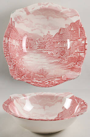 Olde English Countryside Pink 9" Round Vegetable Bowl
