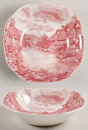 Olde English Countryside Pink Square Soup Bowl