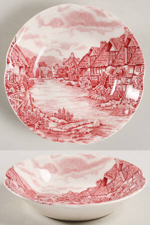 Olde English Countryside Pink Fruit/Dessert (Sauce) Bowl