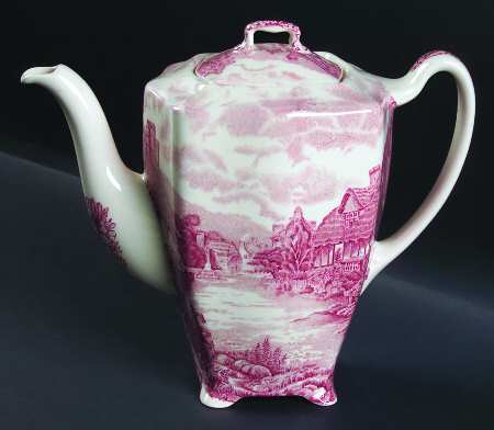 Olde English Countryside Pink Coffee Pot & Lid