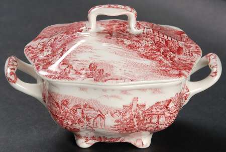 Olde English Countryside Pink Mini Sugar Bowl & Lid