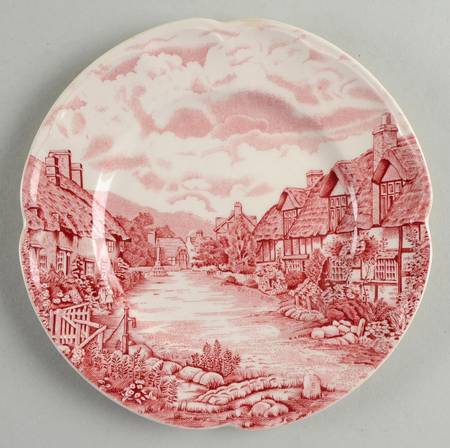 Olde English Countryside Pink Bread & Butter Plate