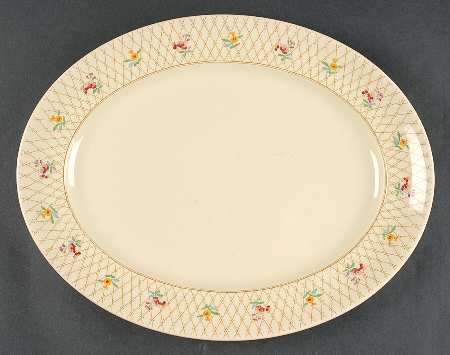Old English Trellis 14" Oval Serving Platter