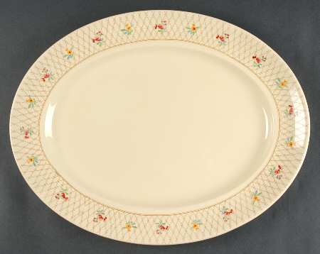 Old English Trellis 15" Oval Serving Platter