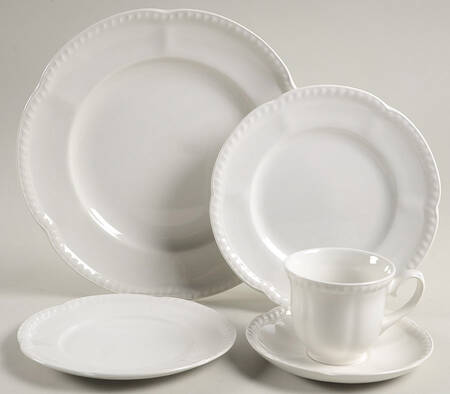 Old English White (Undecorated) 40 Piece Estate Set