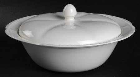 Old English White (Undecorated) Round Covered Vegetable