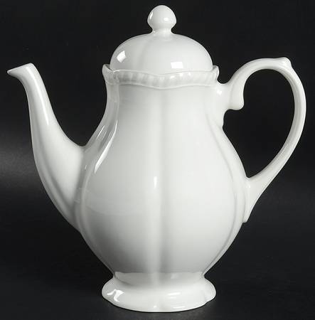 Old English White (Undecorated) Coffee Pot & Lid