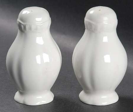 Old English White (Undecorated) Salt & Pepper Set