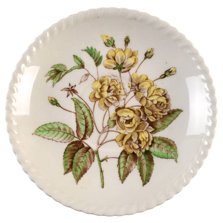 Old Flower Prints Saucer for Cream Soup Bowl