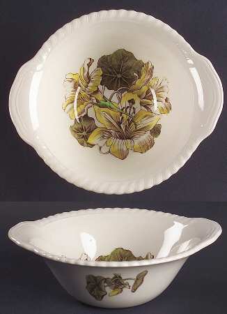 Old Flower Prints Lugged Cereal Bowl