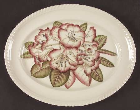 Old Flower Prints 12" Oval Serving Platter