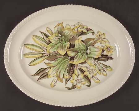 Old Flower Prints 13" Oval Serving Platter
