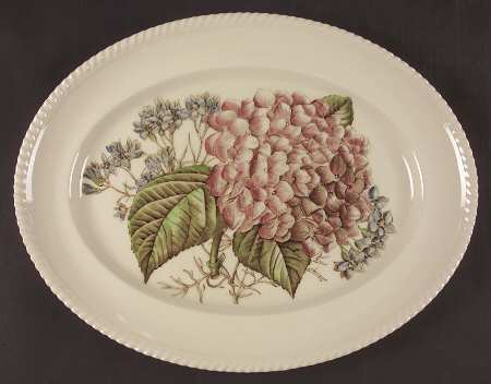 Old Flower Prints 15" Oval Serving Platter