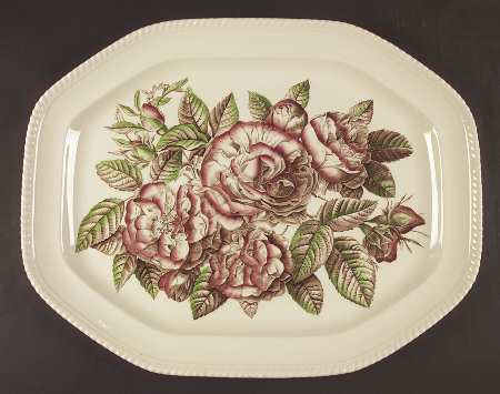 Old Flower Prints 20" Oval Serving Platter