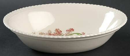 Old Flower Prints 9" Oval Vegetable Bowl