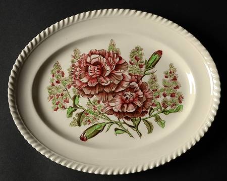 Old Flower Prints 11" Oval Serving Platter