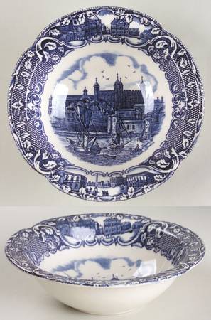Old London Blue Rim Cereal Bowl