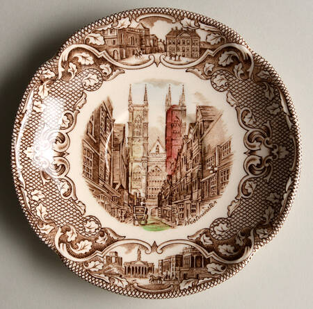 Old London Brown Multicolor Saucer