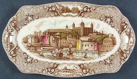 Old London Brown Multicolor Large Sandwich Tray