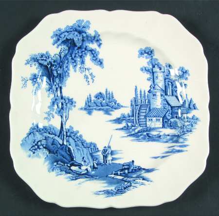 The Old Mill Blue Square Salad Plate