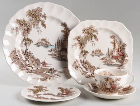 The Old Mill Brown Multicolor 5 Piece Place Setting