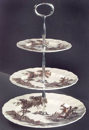 The Old Mill Brown Multicolor 13 7/8"-14 1/4" 3-Tiered Serving Tray(DP,SP,BB) HC