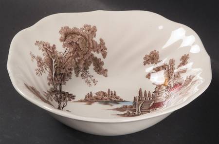 The Old Mill Brown Multicolor Square Cereal Bowl