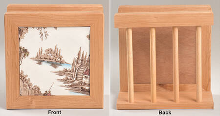 The Old Mill Brown Multicolor 6 1/8" Natural Wood Napkin Holder  HC